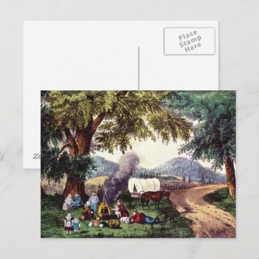 Een halte aan de kant van de Wayside Briefkaart (Voorkant / Achterkant)