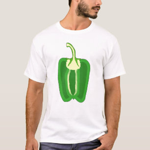 Een halve groene Bell Pepper. T-shirt