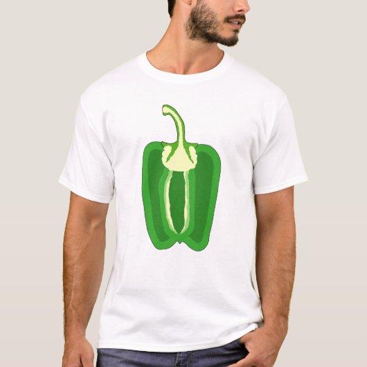 Een halve groene Bell Pepper. T-shirt (Voorkant)