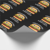 Een hamburger zonder kaas Grappig eten Pun donker  Cadeaupapier (Hoek)