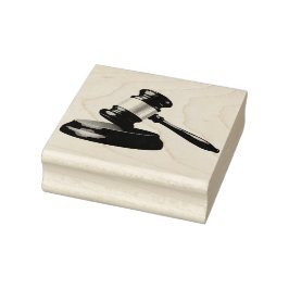 Een hamer en geluidsblok rubberstempel