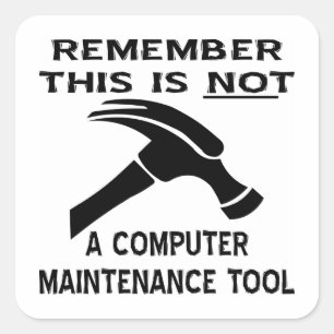 Een hamer is geen Hulpmiddel van het Onderhoud van Vierkante Sticker