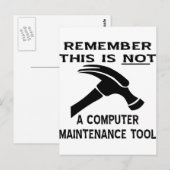 Een hamer is geen hulpmiddel voor computeronderhou briefkaart (Voorkant / Achterkant)
