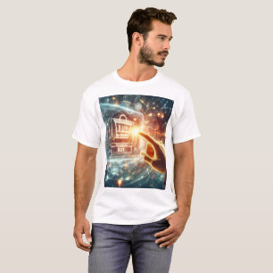 Een hand duwt een boodschappentas met een handgree t-shirt