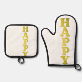 Een hand glubs ovenwant & pannenlap set (Voorkant)