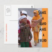 Een hand schudden Maak een vriend Briefkaart (Voorkant / Achterkant)