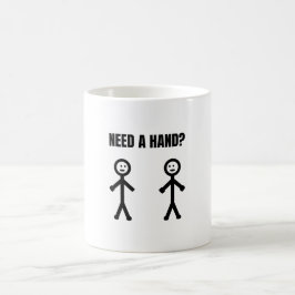 Een hand stickman meme nodig koffiemok