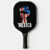 Een hand vuist Amerikaanse vlag 'America' Pickleball Paddle (Voorkant)