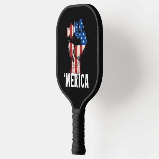 Een hand vuist Amerikaanse vlag 'America' Pickleball Paddle (Links)