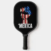 Een hand vuist Amerikaanse vlag 'America' Pickleball Paddle (Achterkant)
