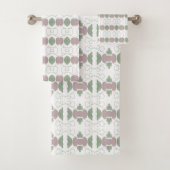 Een handdoek in vervaagd Roos bloemig en groen (Insitu)