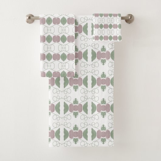 Een handdoek in vervaagd Roos bloemig en groen (Insitu)