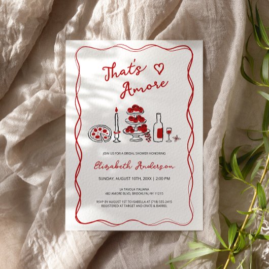 Een handgetekende Italiaanse rode Vrijgezellenfees Kaart