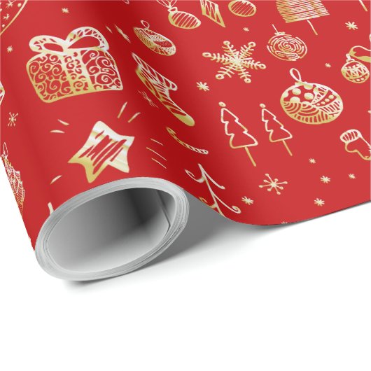 Een handgetekende kerst cadeaupapier (Rol Hoek)