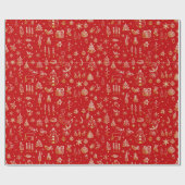 Een handgetekende kerst cadeaupapier (Vlak)