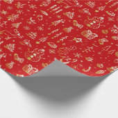 Een handgetekende kerst cadeaupapier (Hoek)