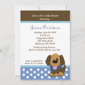 Een handige puppy Dog Baby Boy Shower 5x7 Kaart (Voorkant)