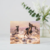 “Eén handige” westerse kunst van Charles M Russell Briefkaart (Staand voorkant)