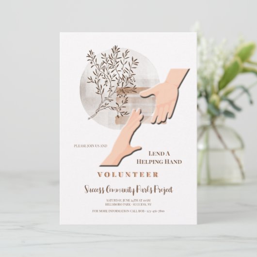 Een handje lenen kaart (Staand voorkant)