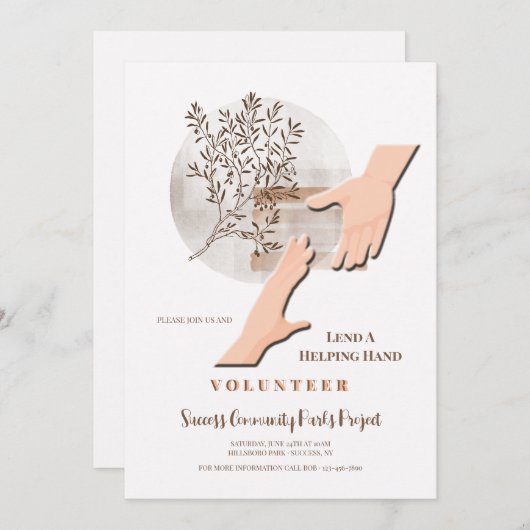 Een handje lenen kaart (Voorkant / Achterkant)