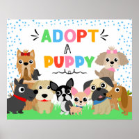 Een handtekening voor Puppy Pet Adoption Party goe