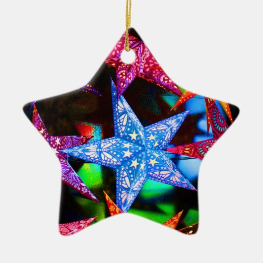 Een handvol sterren keramisch ornament (Voorkant)