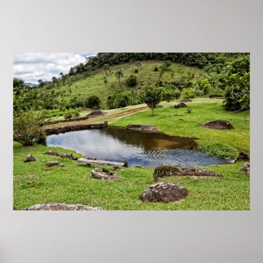 Een hanger met kleine houten bank poster (Voorkant)