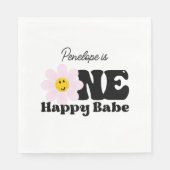 Een Happy Babe First Birthday Paper Napkins Servet (Voorkant)