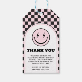 Een Happy Babe Girl Verjaardag Foto Gift Label Cadeaulabel