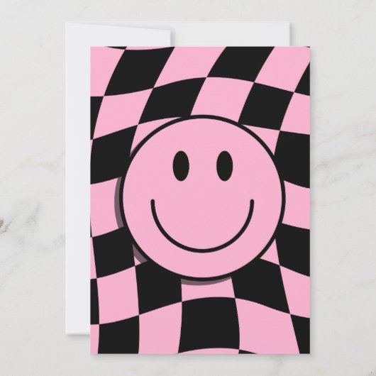 Een Happy Babe Happy Face Roze Meisje 1e verjaarda Kaart (Achterkant)