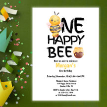Een Happy Bee Honey Yellow Bee Girls 1e verjaardag