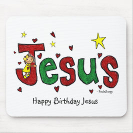 Een Happy Birthday Jezus knuffel uit Little Marci Muismat