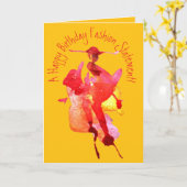 Een Happy Birthday Mode Statement Verjaardag Kaart (Gele Bloem)