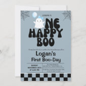 Een Happy Boo Herfst Boy 1e verjaardagsfeestje Kaart (Voorkant)