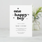Een Happy Boy 1e verjaardag Uitnodiging Eerste Bda (Staand voorkant)