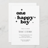 Een Happy Boy 1e verjaardag Uitnodiging Eerste Bda (Voorkant / Achterkant)