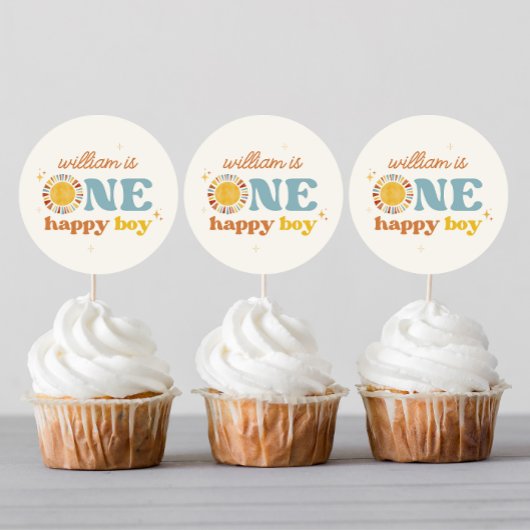 Een Happy Boy Boho Sun 1e Verjaardag Stickers