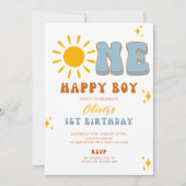 Een Happy Boy Eerste Verjaardag Uitnodigen Kaart (Voorkant)
