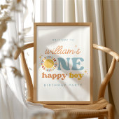 Een Happy Boy Sun 1e verjaardag Welkom Teken Poster