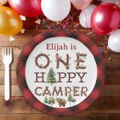 Een Happy Camper 1e Verjaardag Party Papieren Bord