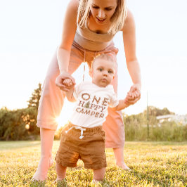 Een Happy Camper 1e verjaardagsfeestje Baby Bodysu Romper