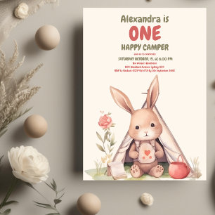 Eén Happy Camper 1st Birthday Camping Kaart