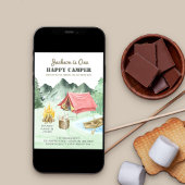 Eén Happy Camper 1st Birthday Camping Kaart