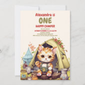 Eén Happy Camper 1st Birthday Camping Kaart (Voorkant)