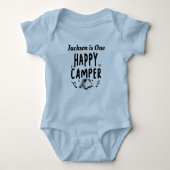 Eén Happy Camper 1st Birthday Camping Romper (Voorkant)