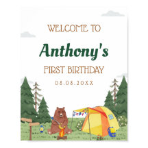 Een Happy Camper 1st Birthday Camping Welkom