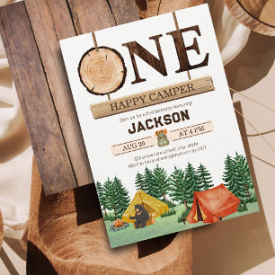 Eén Happy Camper 1st Birthday Kaart
