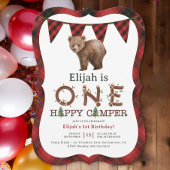 Eén Happy Camper 1st Birthday Party uitgenodigd Kaart