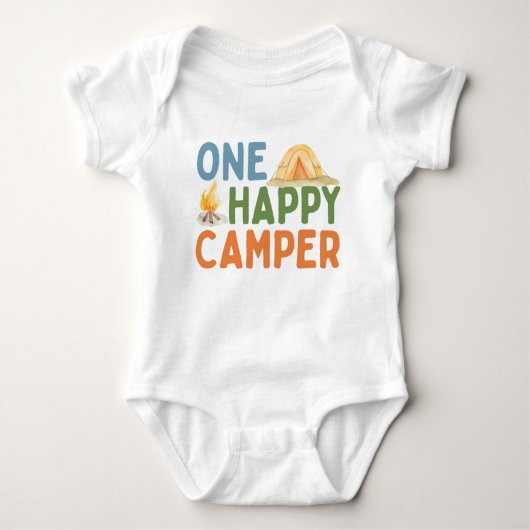 Een Happy Camper Baby Bodysuit voor de 1e verjaard (Voorkant)