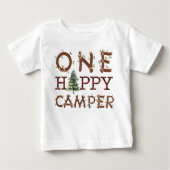 Een Happy Camper Baby T-shirt voor Camping Theme P (Voorkant)